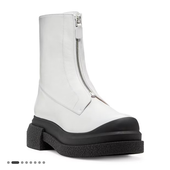 Stuart Weitzman White Charli Zip Sportlift Bootie Creeper Boots 6 W - Picture 2 of 14